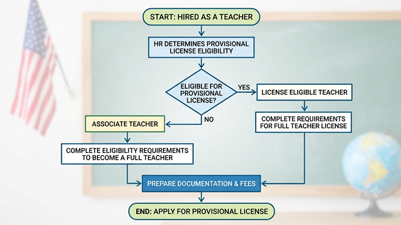 Provisional license application process flowchart