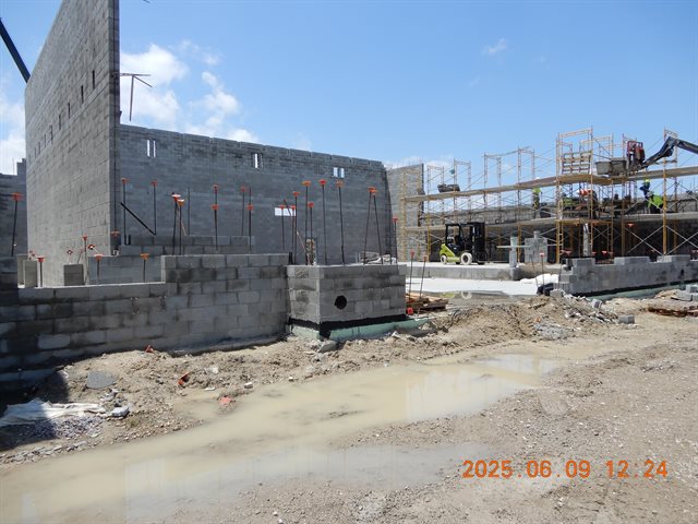 South and West Walls of Auditorium