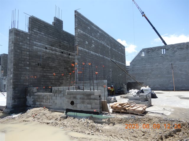 South Exterior Walls of Auditorium