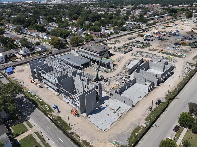 Aerial Steel in Sections D and B Wing