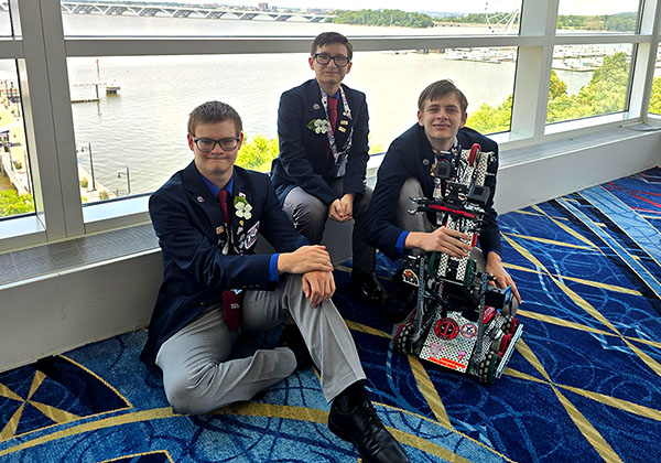 The team of Teofilio Henderson-Saunders, Tationa Ward and David Fiedler placed eighth in the national competition’s robotics category.